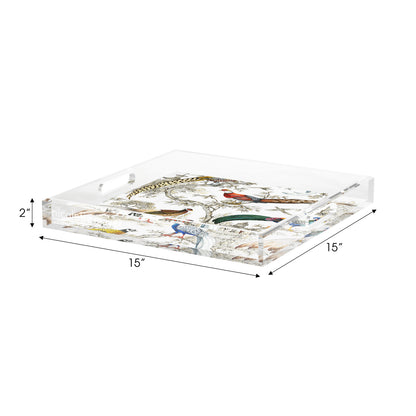 Sauvage White Acrylic Decorative Tray, 15 x 15 in. by Nicolette Mayer 