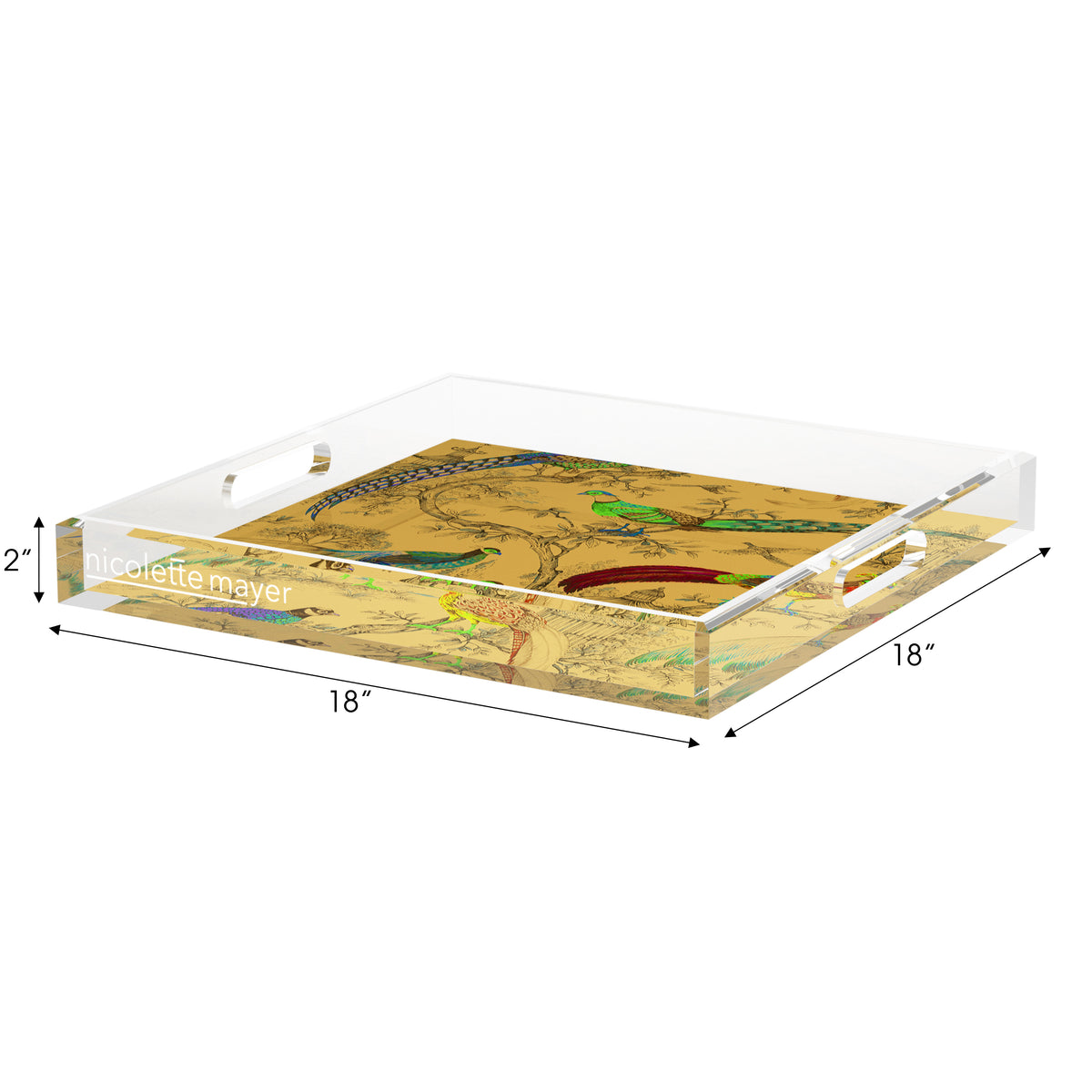 Sauvage Mustard Acrylic Decorative Tray, 18 x 18 in. by Nicolette Mayer 
