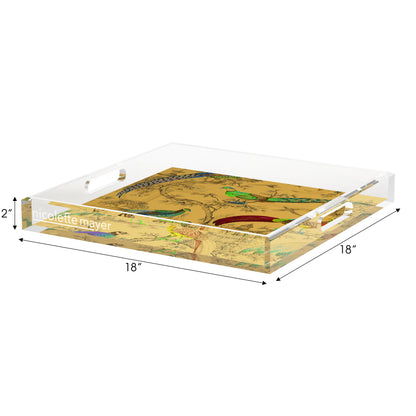 Sauvage Mustard Acrylic Decorative Tray, 18 x 18 in. by Nicolette Mayer 