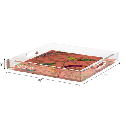 Sauvage Paprika Acrylic Decorative Tray, 18 x 18 in. by Nicolette Mayer 
