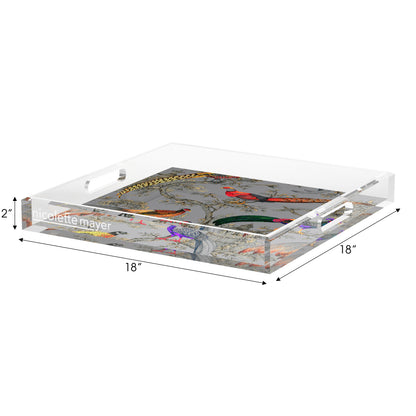 Sauvage Silver Acrylic Decorative Tray, 18 x 18 in. by Nicolette Mayer 
