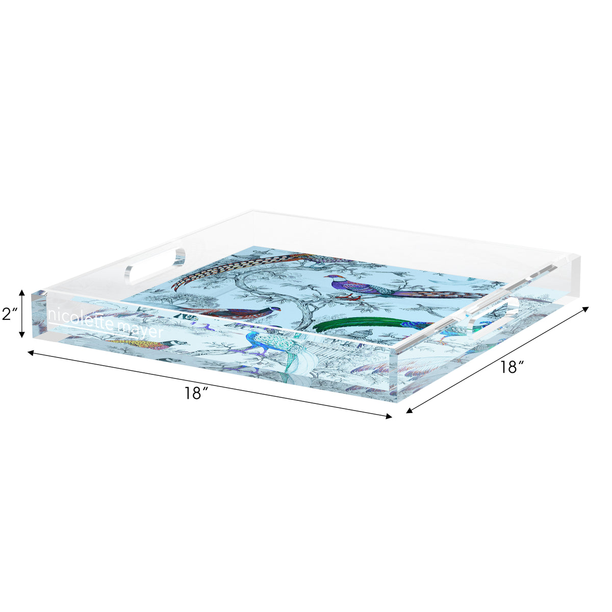 Sauvage Wedgewood Acrylic Decorative Tray, 18 x 18 in. by Nicolette Mayer 