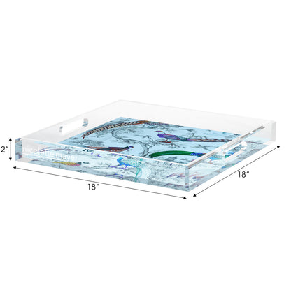 Sauvage Wedgewood Acrylic Decorative Tray, 18 x 18 in. by Nicolette Mayer 
