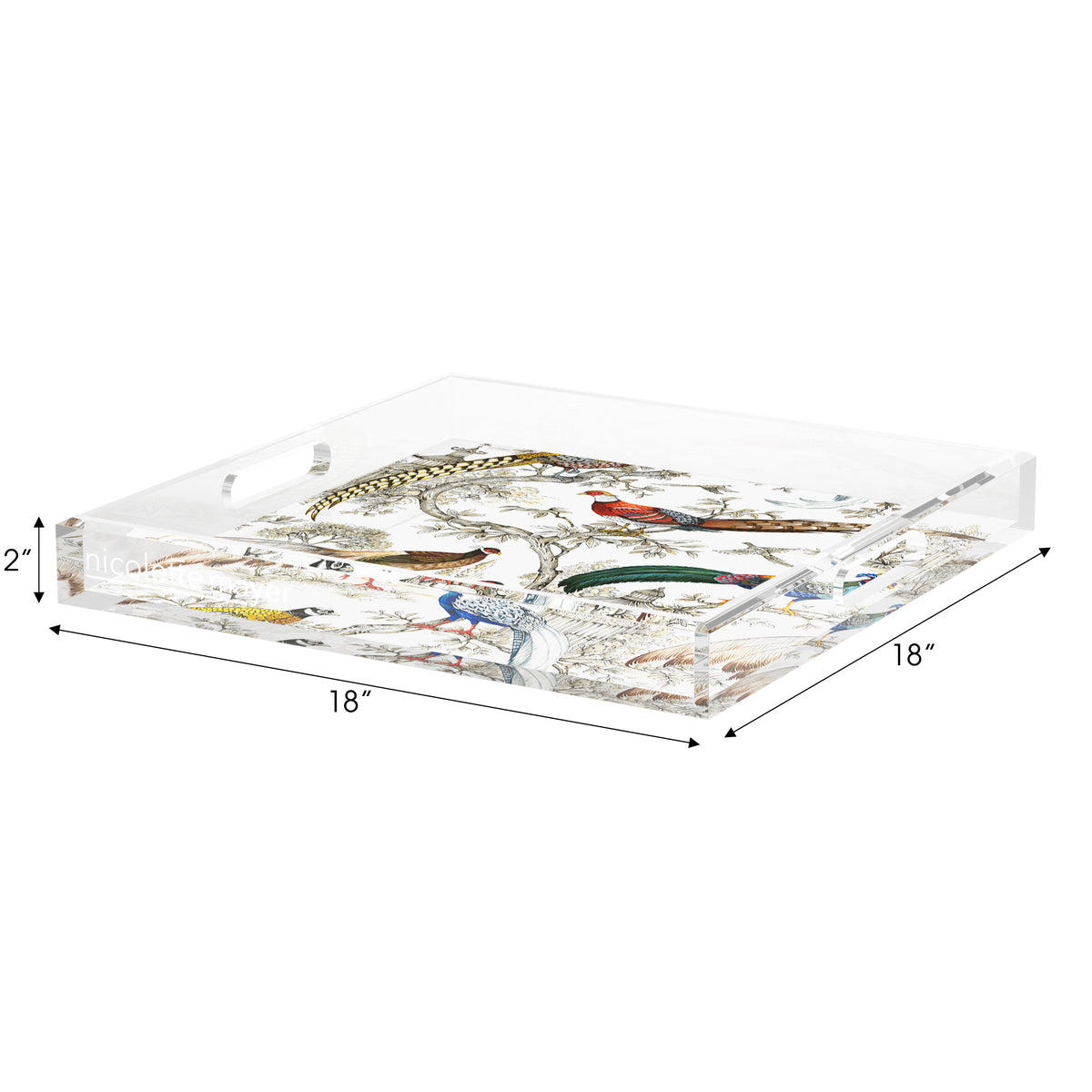 Sauvage White Acrylic Decorative Tray, 18 x 18 in. by Nicolette Mayer 