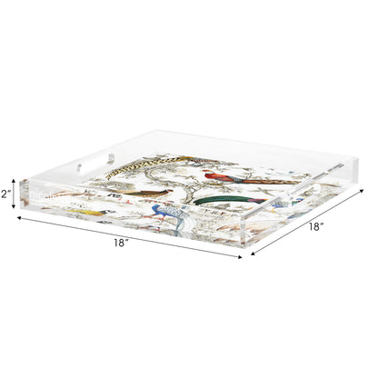 Sauvage White Acrylic Decorative Tray, 18 x 18 in. by Nicolette Mayer 