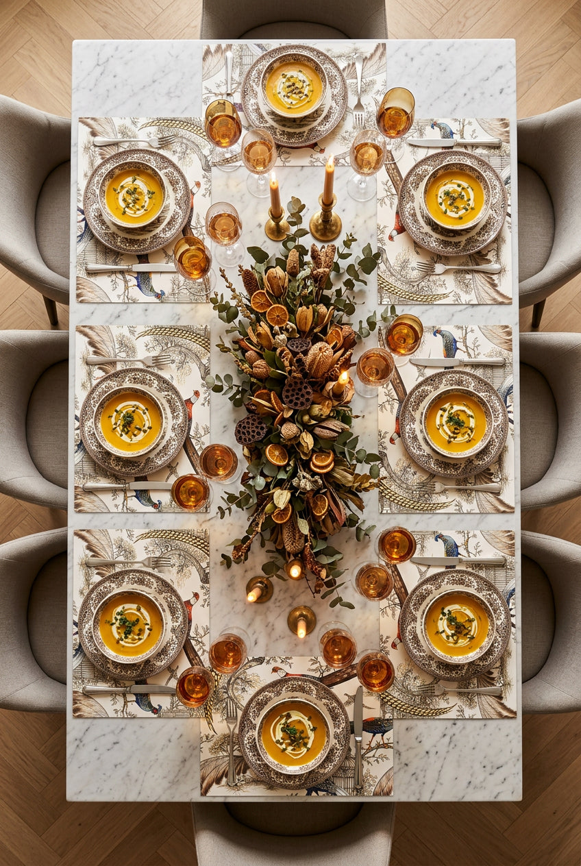 Pheasant Sauvage White Rectangle Paper Placemat