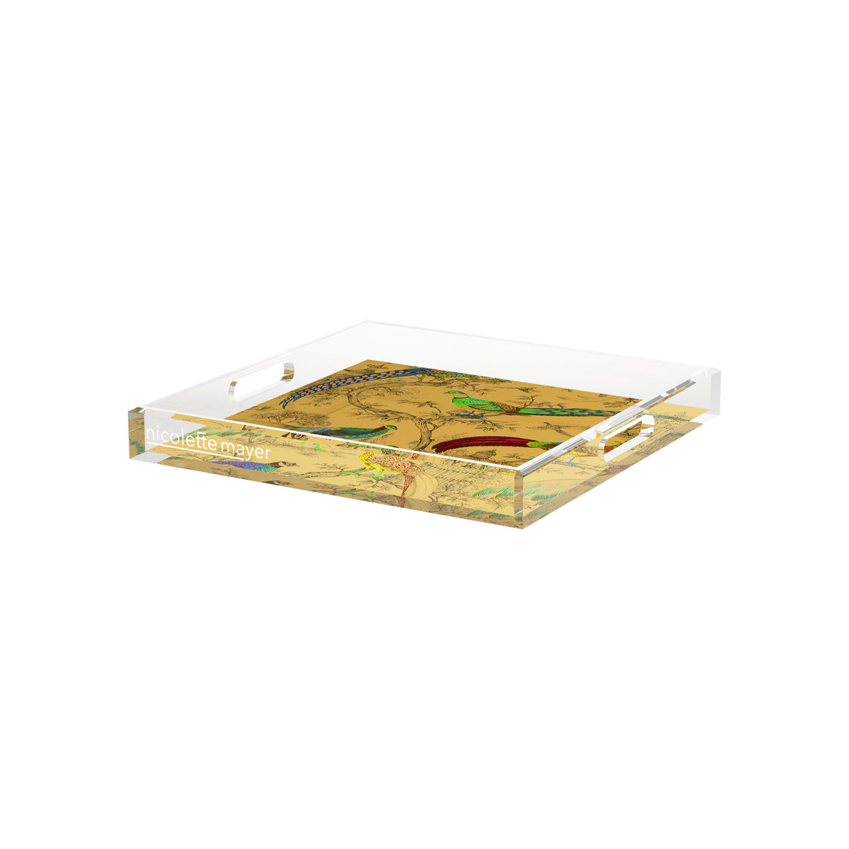 Sauvage Mustard Acrylic Decorative Tray, 12 x 12 in. by Nicolette Mayer 