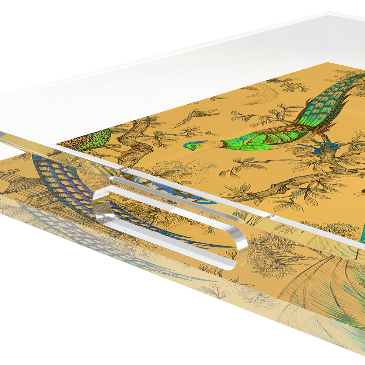 Sauvage Mustard Acrylic Decorative Tray, 12 x 12 in. by Nicolette Mayer 