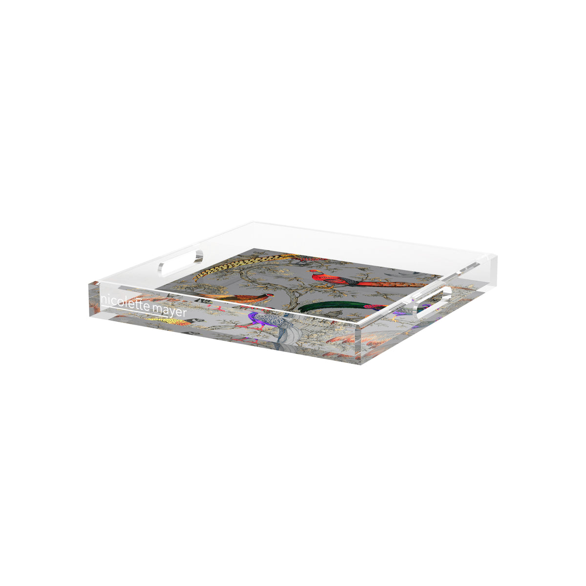 Sauvage Silver Acrylic Decorative Tray, 12 x 12 in. by Nicolette Mayer 