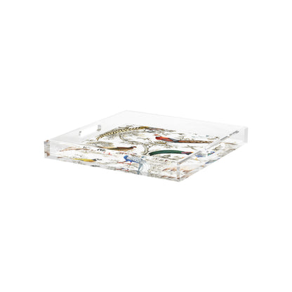 Sauvage White Acrylic Decorative Tray, 12 x 12 in. by Nicolette Mayer 