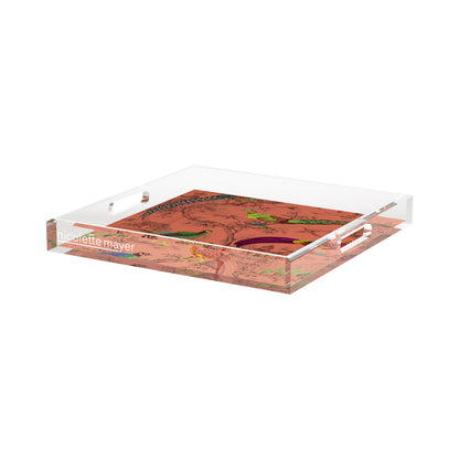 Sauvage Paprika Acrylic Decorative Tray, 15 x 15 in. by Nicolette Mayer 
