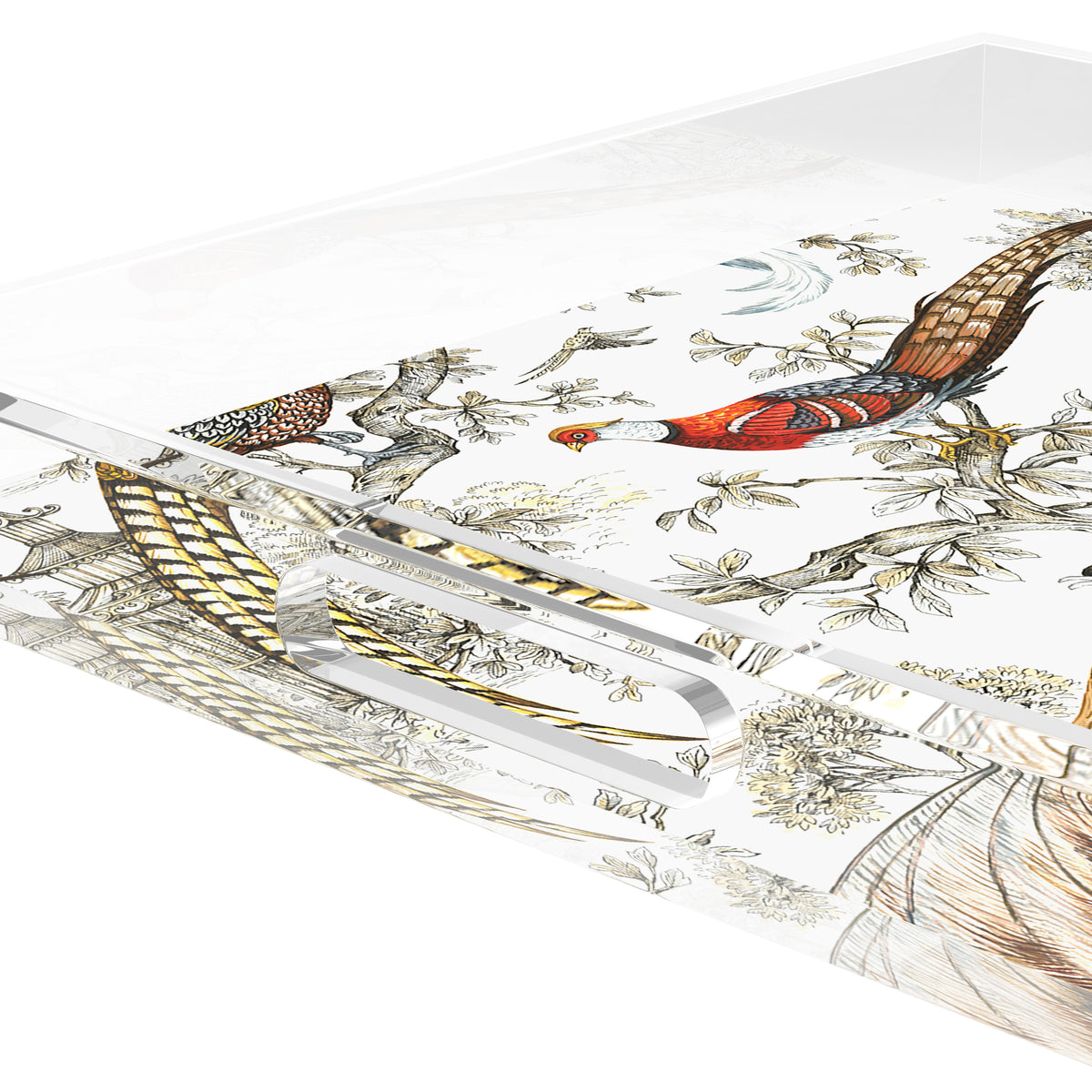 Sauvage White Acrylic Decorative Tray, 15 x 15 in. by Nicolette Mayer 