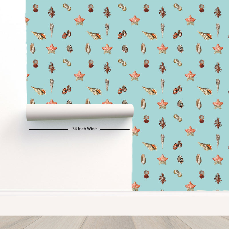 Sea Bed Turquoise Peel and Stick Wallpaper - nicolettemayer.com