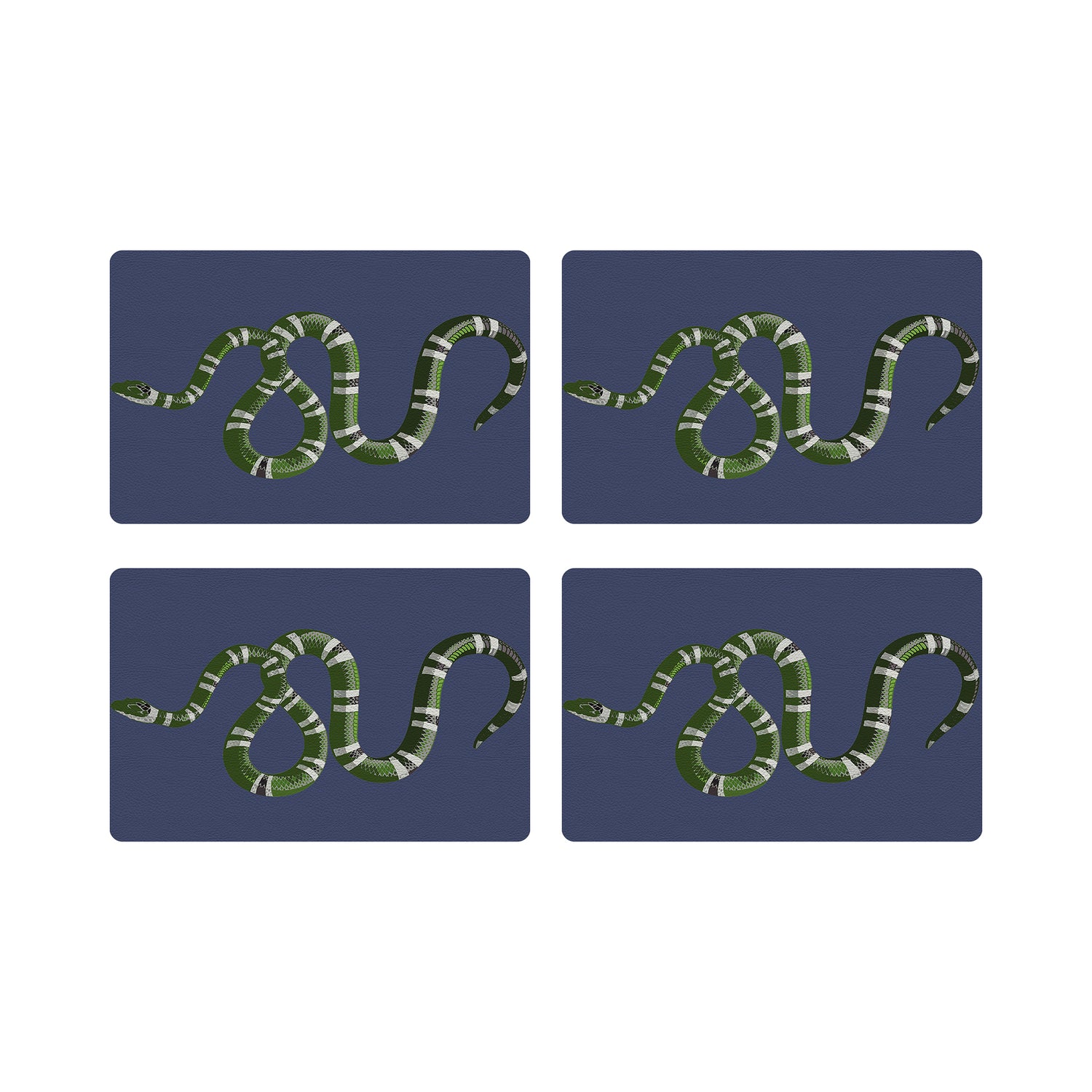 Serpent Blue 17 Rectangle Pebble, Set of 4 - nicolettemayer.com