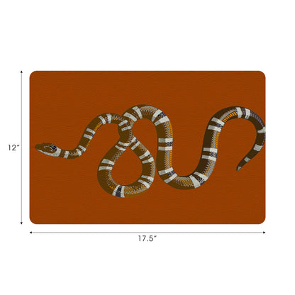 Serpent Burnt Orange Vegan Leather Rectangle Placemat