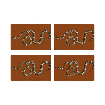 Serpent Burnt Orange Vegan Leather Rectangle Placemat