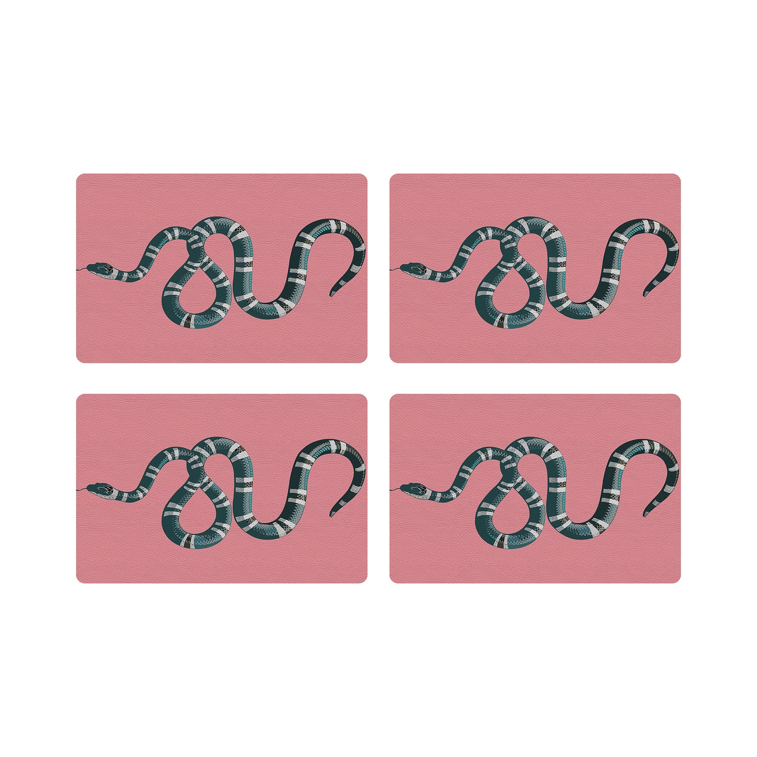Serpent Pink Rectangle Placemats Set of 4 - nicolettemayer.com