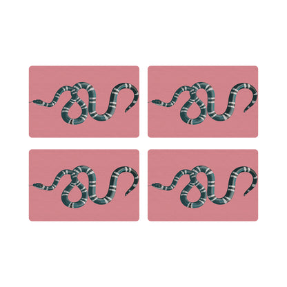 Serpent Pink Rectangle Placemats Set of 4 - nicolettemayer.com