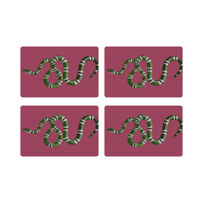 Serpent Raspberry Rectangle Pebble, Set of 4 - nicolettemayer.com