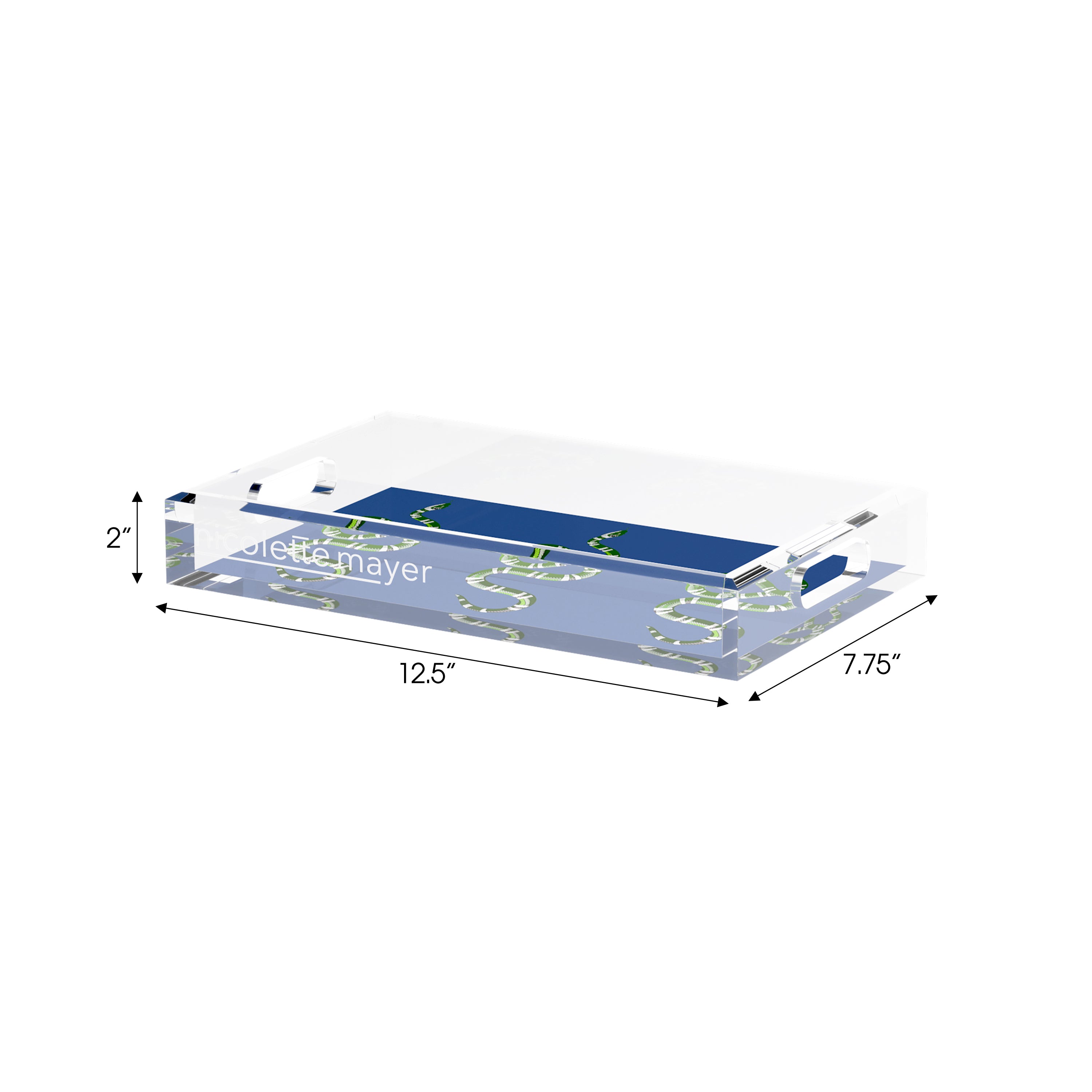 Serpent Blue 12.5X7.75 Acrylic Tray - nicolettemayer.com
