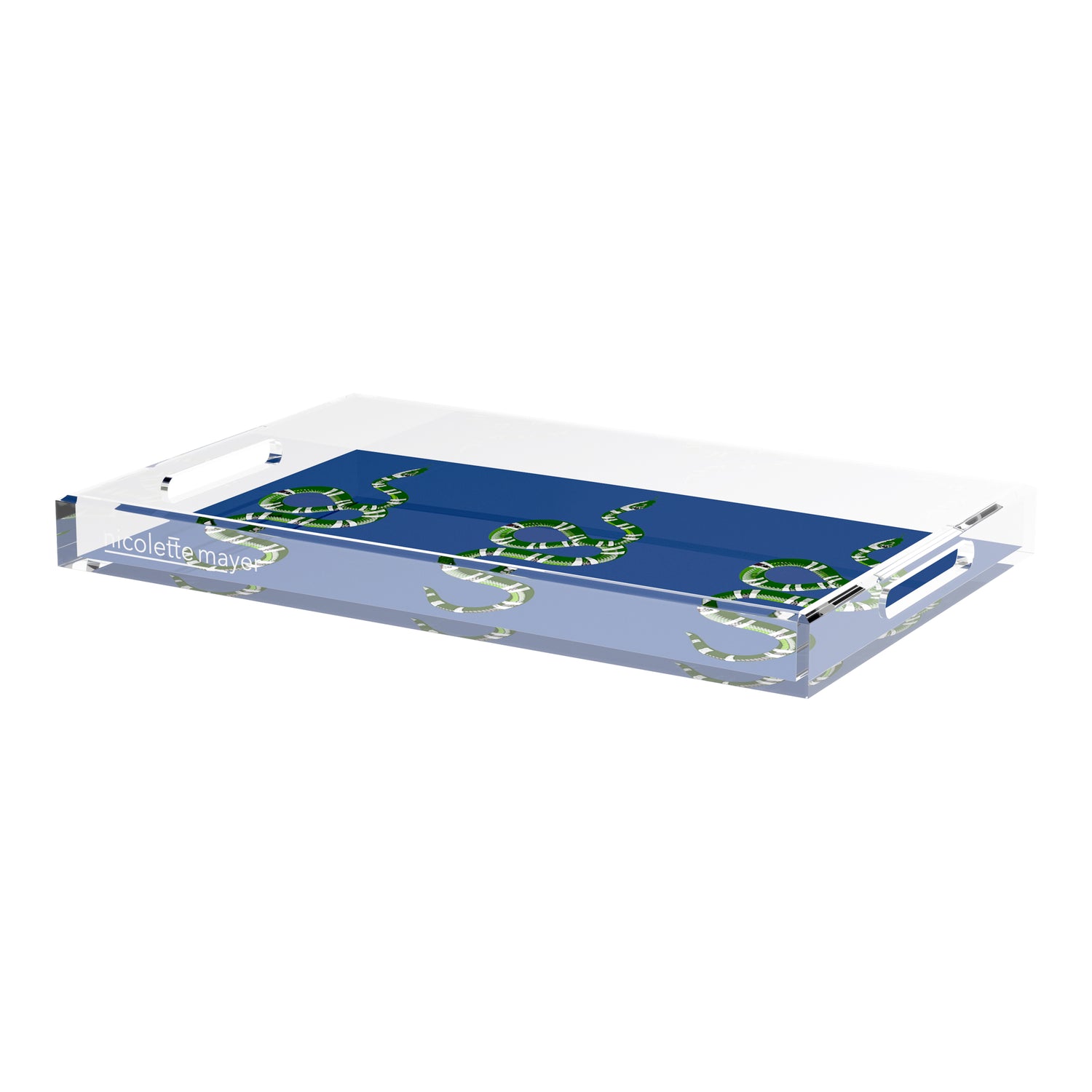 Serpent Blue 22.5X14.5 Acrylic Tray - nicolettemayer.com
