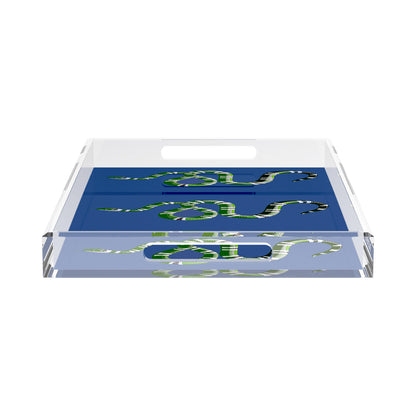 Serpent Blue 22.5X14.5 Acrylic Tray - nicolettemayer.com

