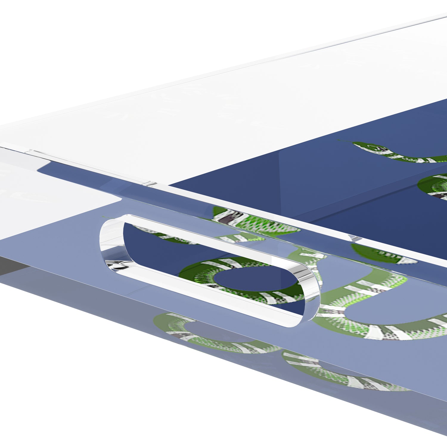 Serpent Blue 22.5X14.5 Acrylic Tray - nicolettemayer.com
