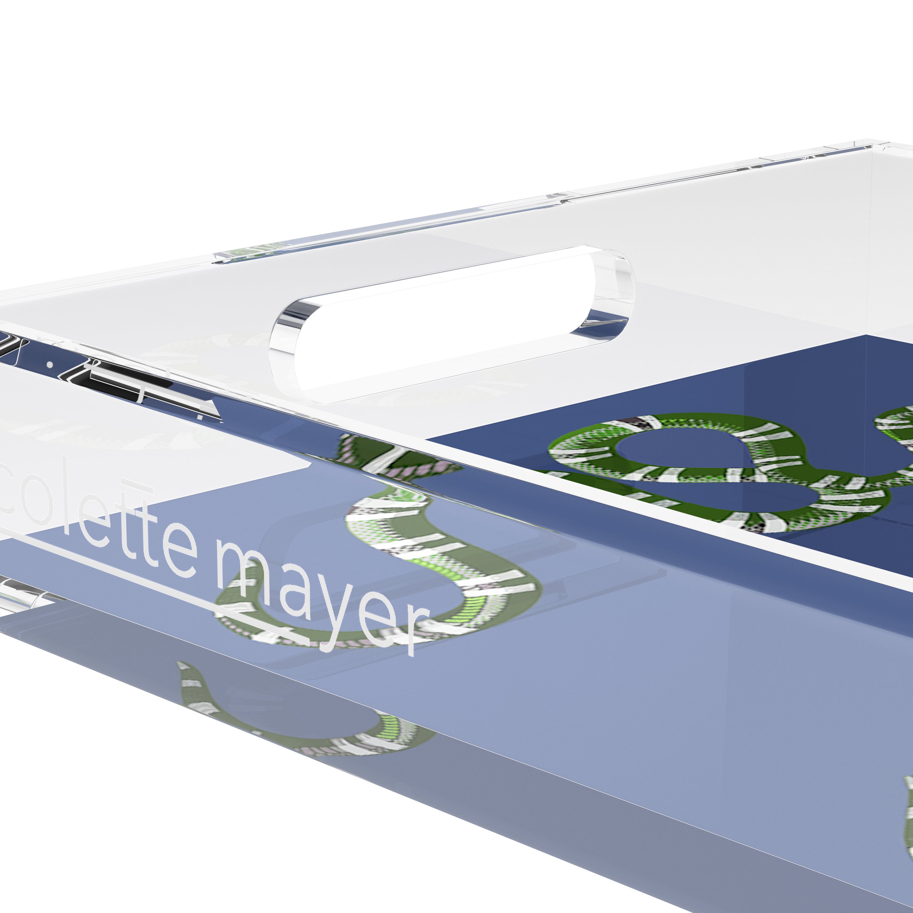 Serpent Blue 22.5X14.5 Acrylic Tray - nicolettemayer.com
