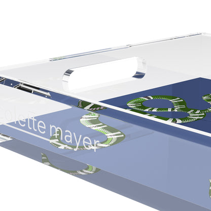 Serpent Blue 22.5X14.5 Acrylic Tray - nicolettemayer.com
