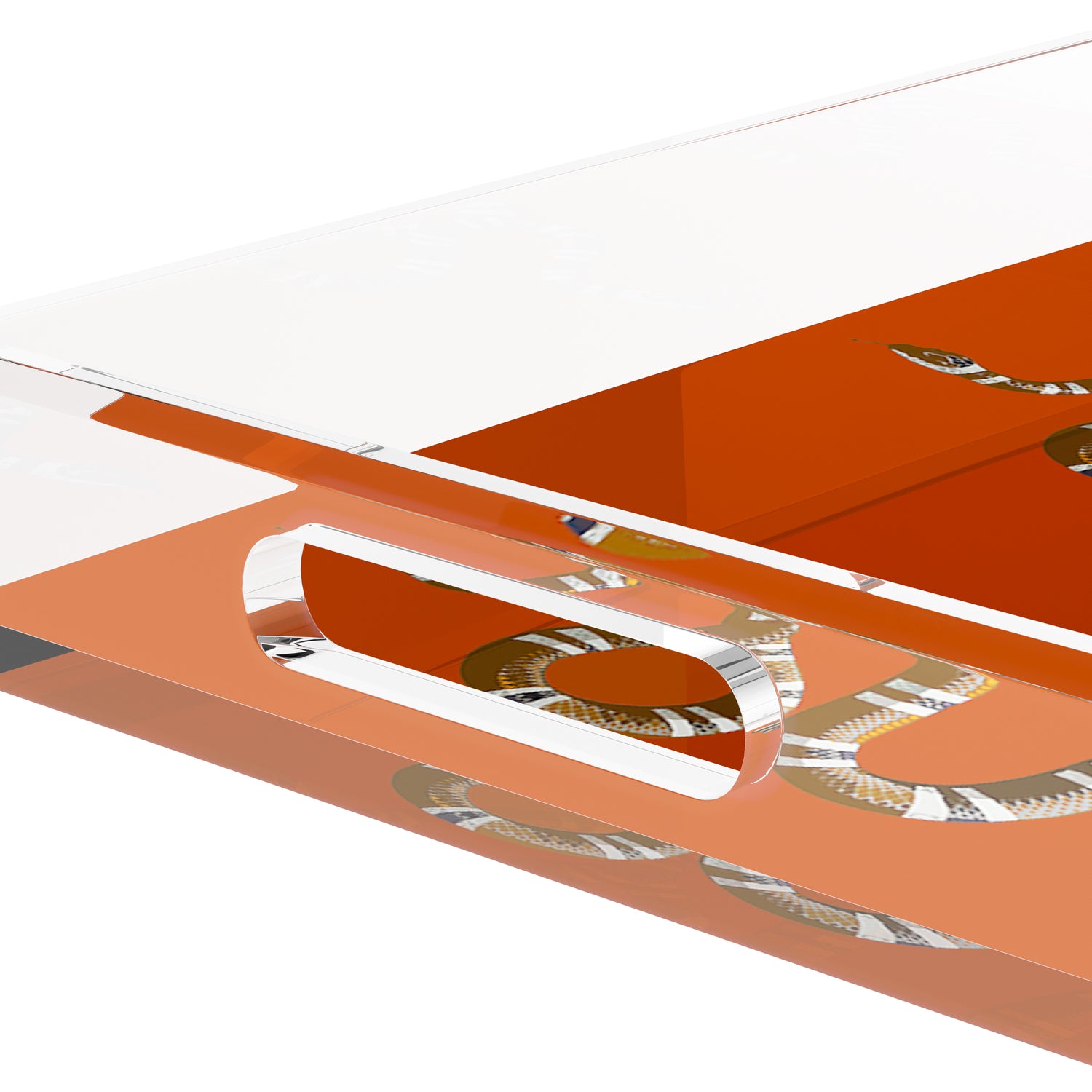 Serpent Burnt Orange 12.5X7.75 Acrylic Tray - nicolettemayer.com

