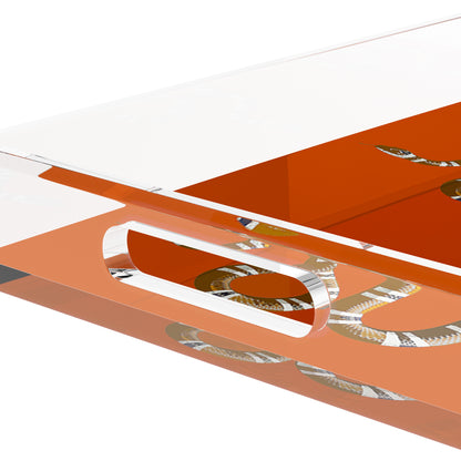 Serpent Burnt Orange 12.5X7.75 Acrylic Tray - nicolettemayer.com
