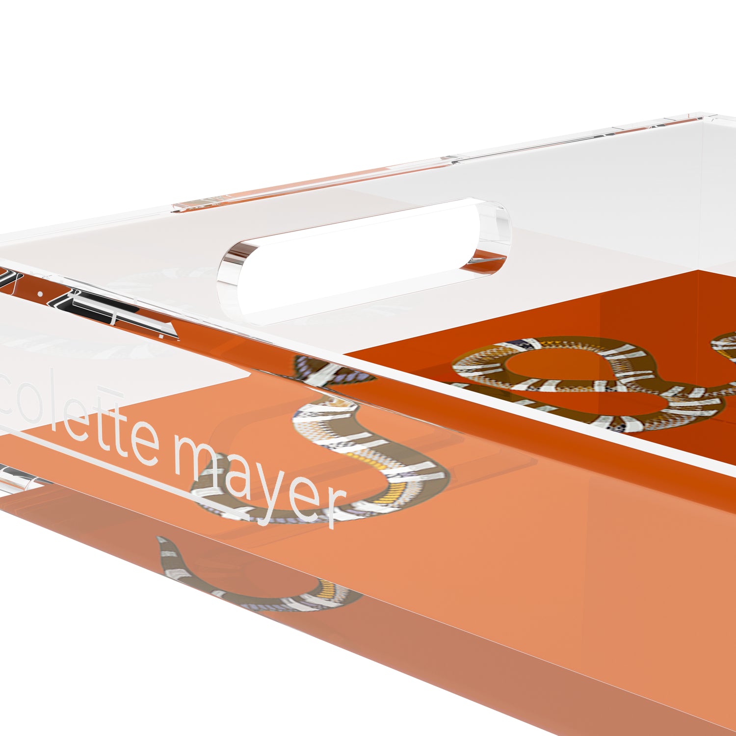 Serpent Burnt Orange 12.5X7.75 Acrylic Tray - nicolettemayer.com
