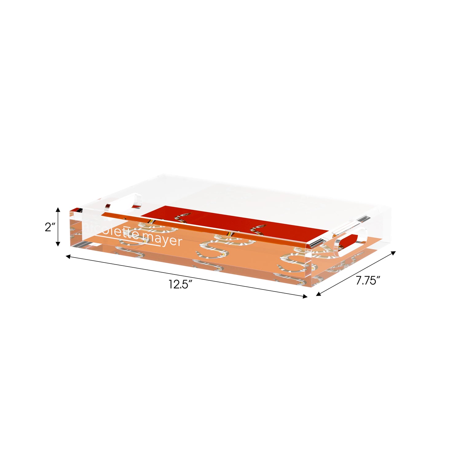 Serpent Burnt Orange 12.5X7.75 Acrylic Tray - nicolettemayer.com
