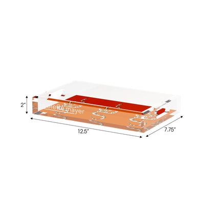 Serpent Burnt Orange 12.5X7.75 Acrylic Tray - nicolettemayer.com
