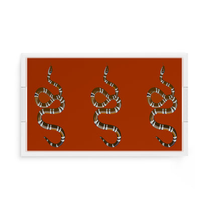 Serpent Burnt Orange 17X10.5 Acrylic Tray - nicolettemayer.com
