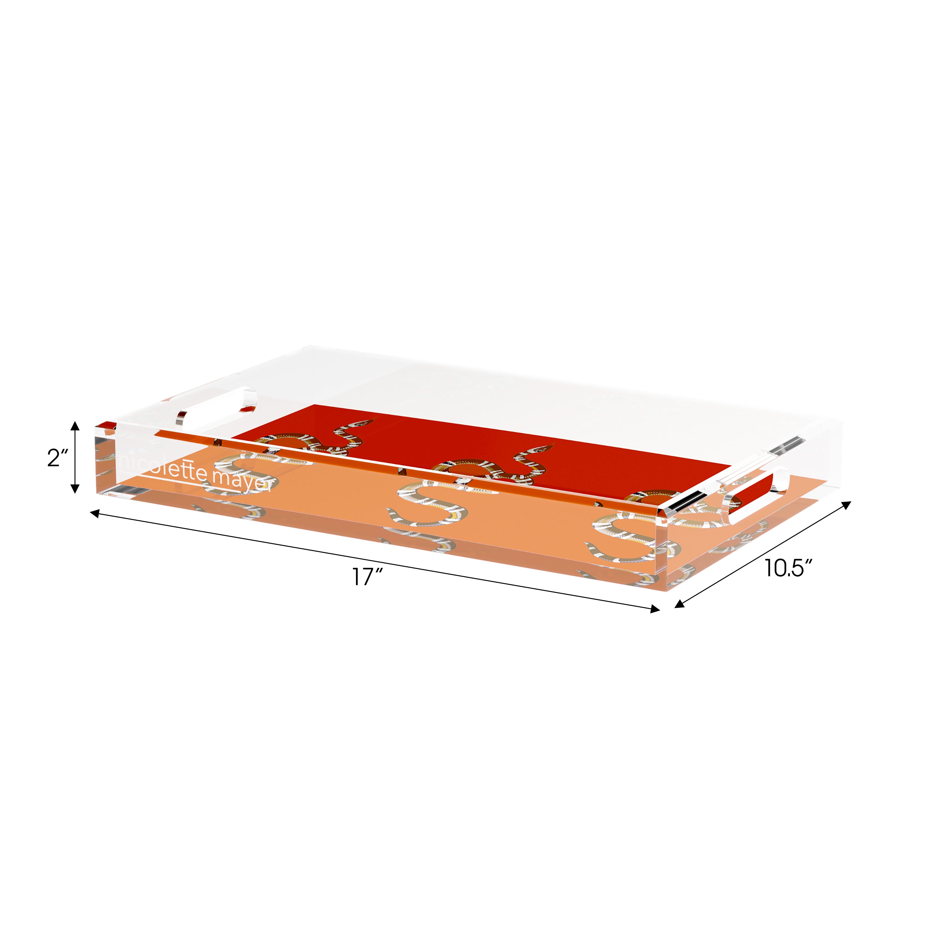 Serpent Burnt Orange 17X10.5 Acrylic Tray - nicolettemayer.com
