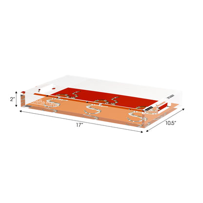 Serpent Burnt Orange 17X10.5 Acrylic Tray - nicolettemayer.com
