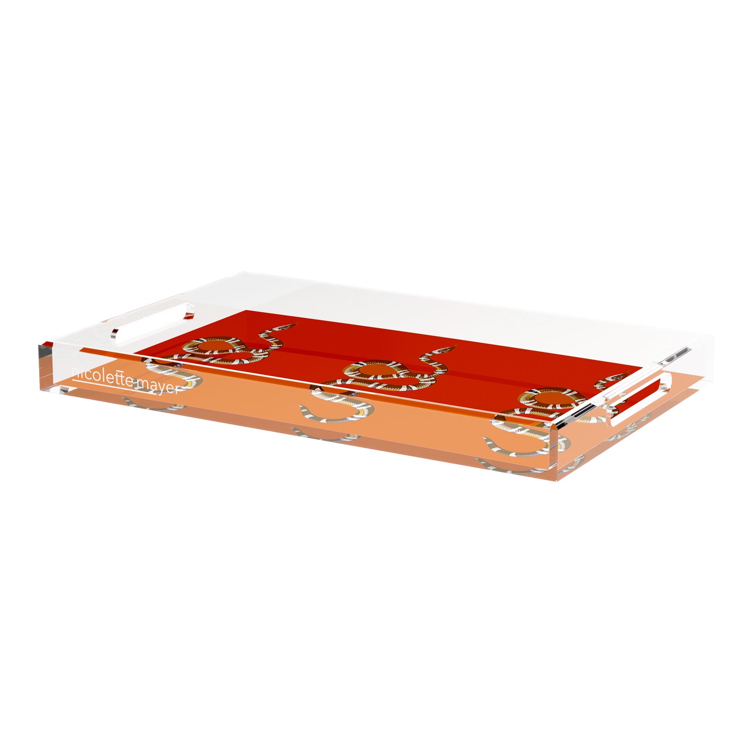 Serpent Burnt Orange 22.5X14.5 Acrylic Tray - nicolettemayer.com
