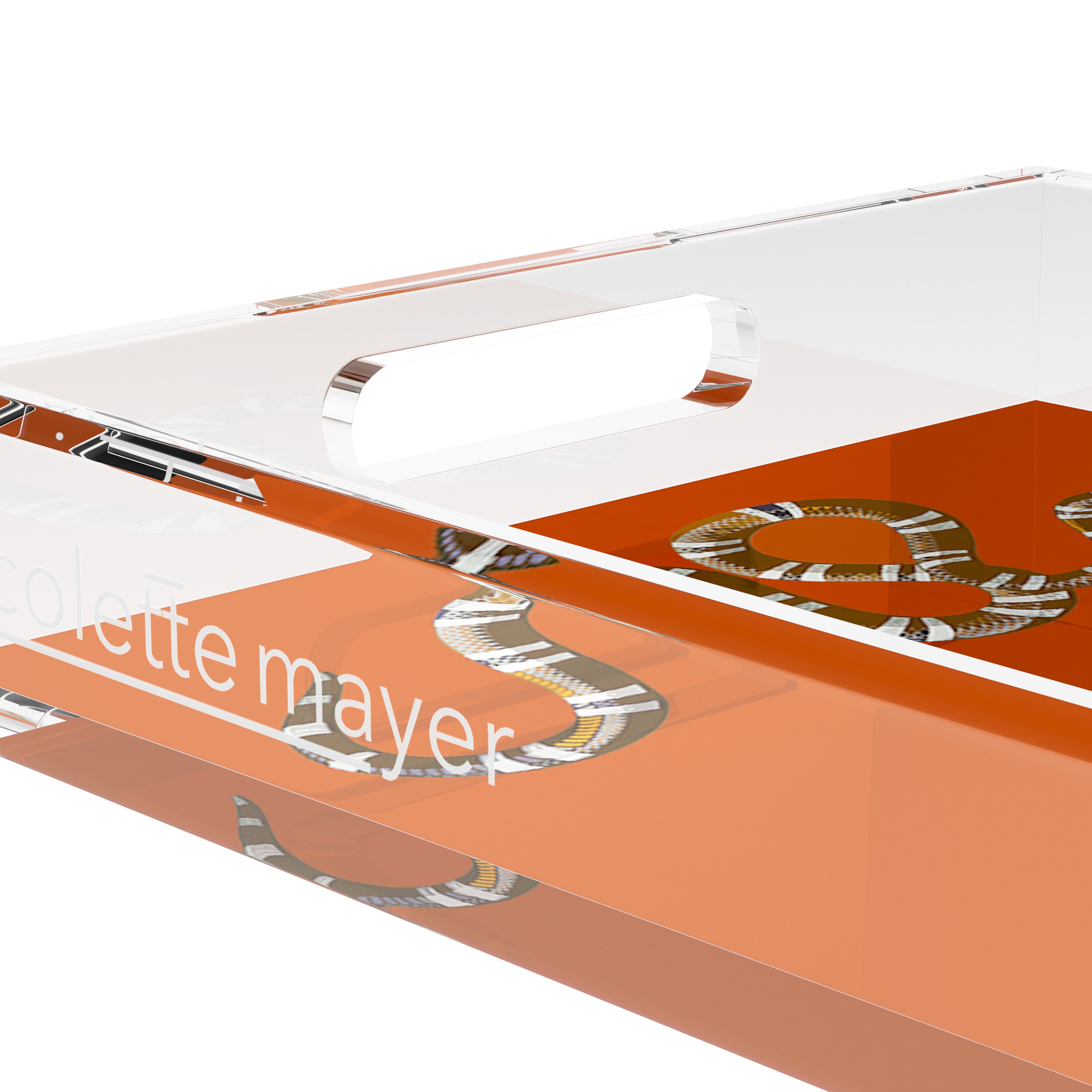 Serpent Burnt Orange 22.5X14.5 Acrylic Tray - nicolettemayer.com
