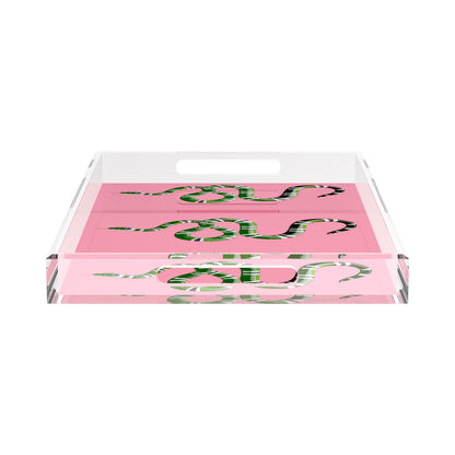 Serpent Pink 22.5X14.5 Acrylic Tray - nicolettemayer.com
