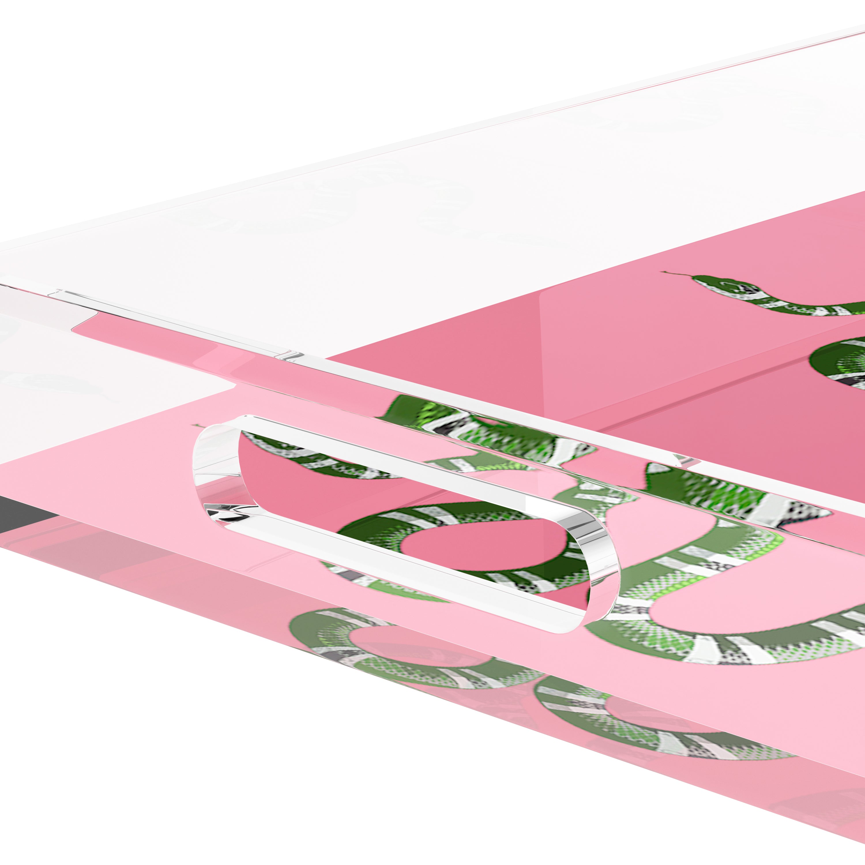 Serpent Pink 22.5X14.5 Acrylic Tray - nicolettemayer.com
