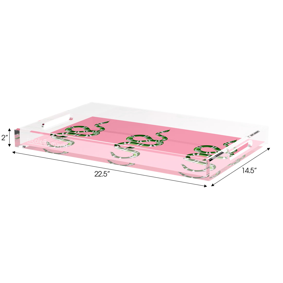 Serpent Pink 22.5X14.5 Acrylic Tray - nicolettemayer.com

