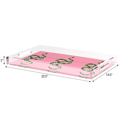 Serpent Pink 22.5X14.5 Acrylic Tray - nicolettemayer.com
