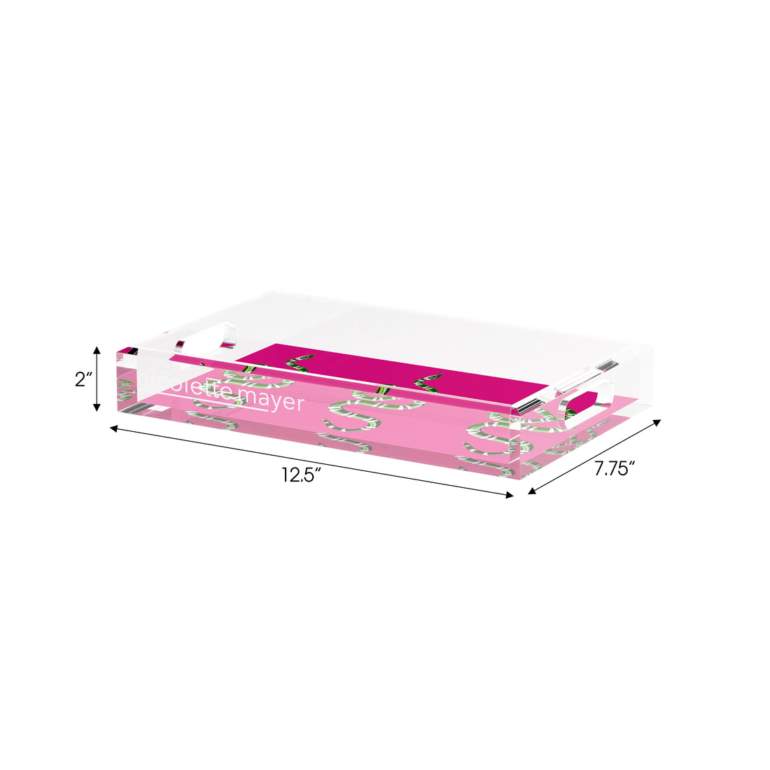 Serpent Raspberry 12.5X7.75 Acrylic Tray - nicolettemayer.com
