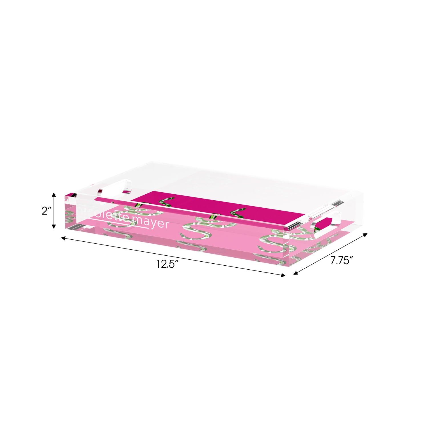 Serpent Raspberry 12.5X7.75 Acrylic Tray - nicolettemayer.com
