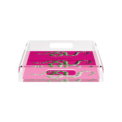 Serpent Raspberry 17X10.5 Acrylic Tray - nicolettemayer.com
