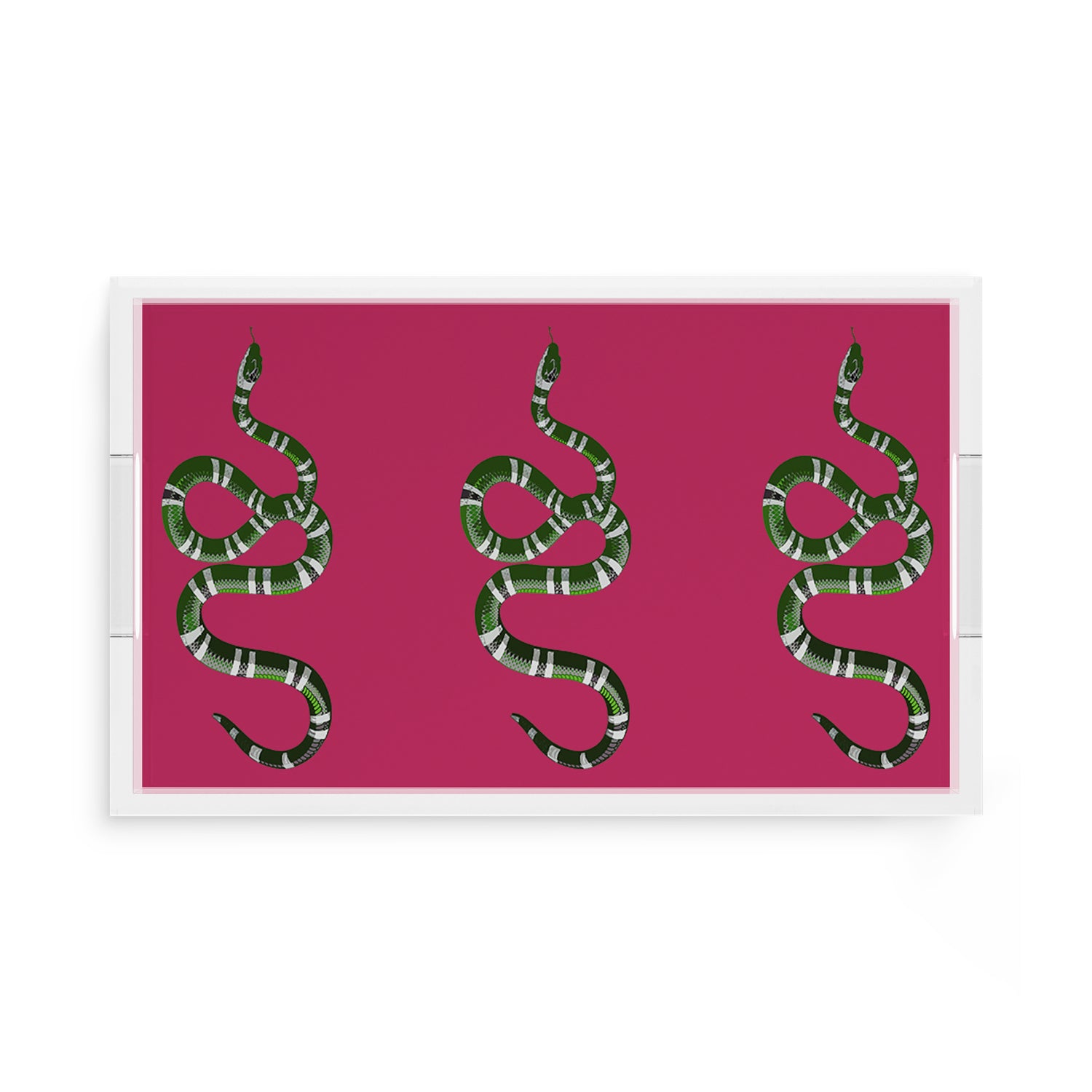 Serpent Raspberry 17X10.5 Acrylic Tray - nicolettemayer.com

