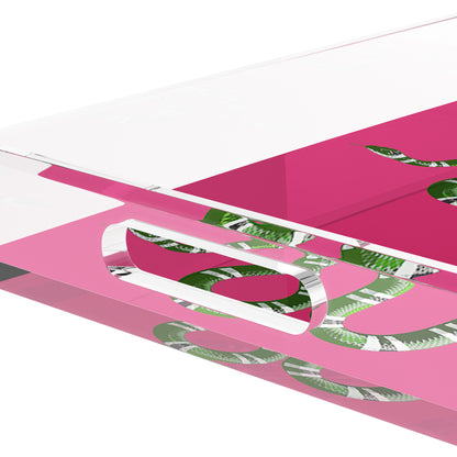Serpent Raspberry 17X10.5 Acrylic Tray - nicolettemayer.com
