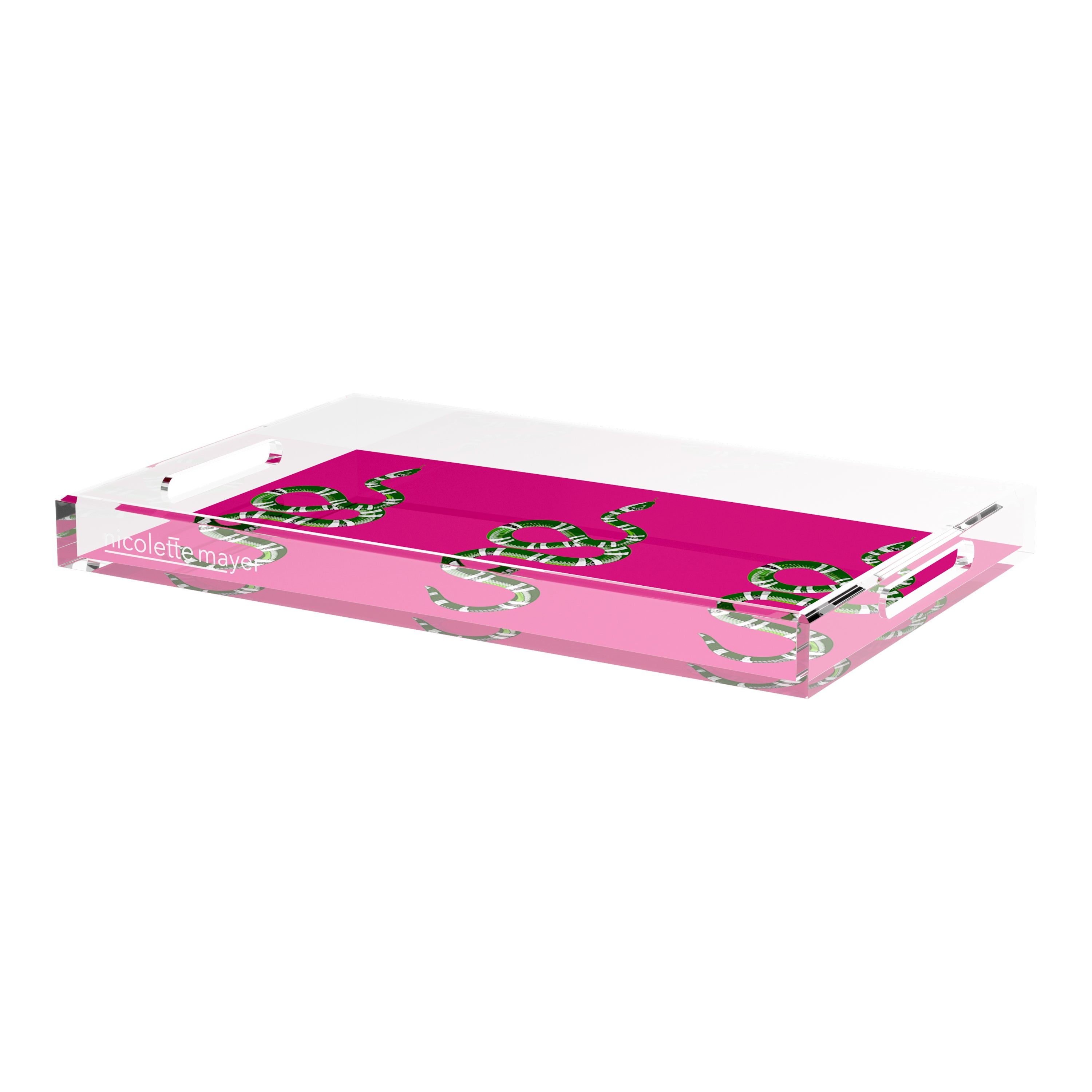 Serpent Raspberry 22.5X14.5 Acrylic Tray - nicolettemayer.com
