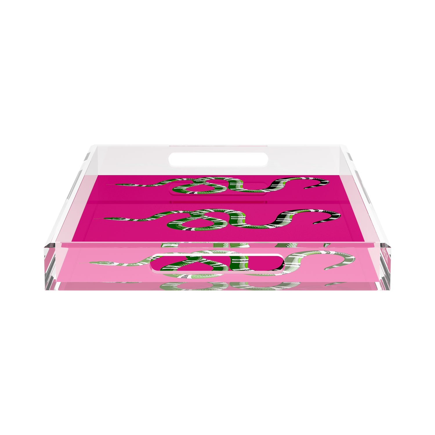 Serpent Raspberry 22.5X14.5 Acrylic Tray - nicolettemayer.com
